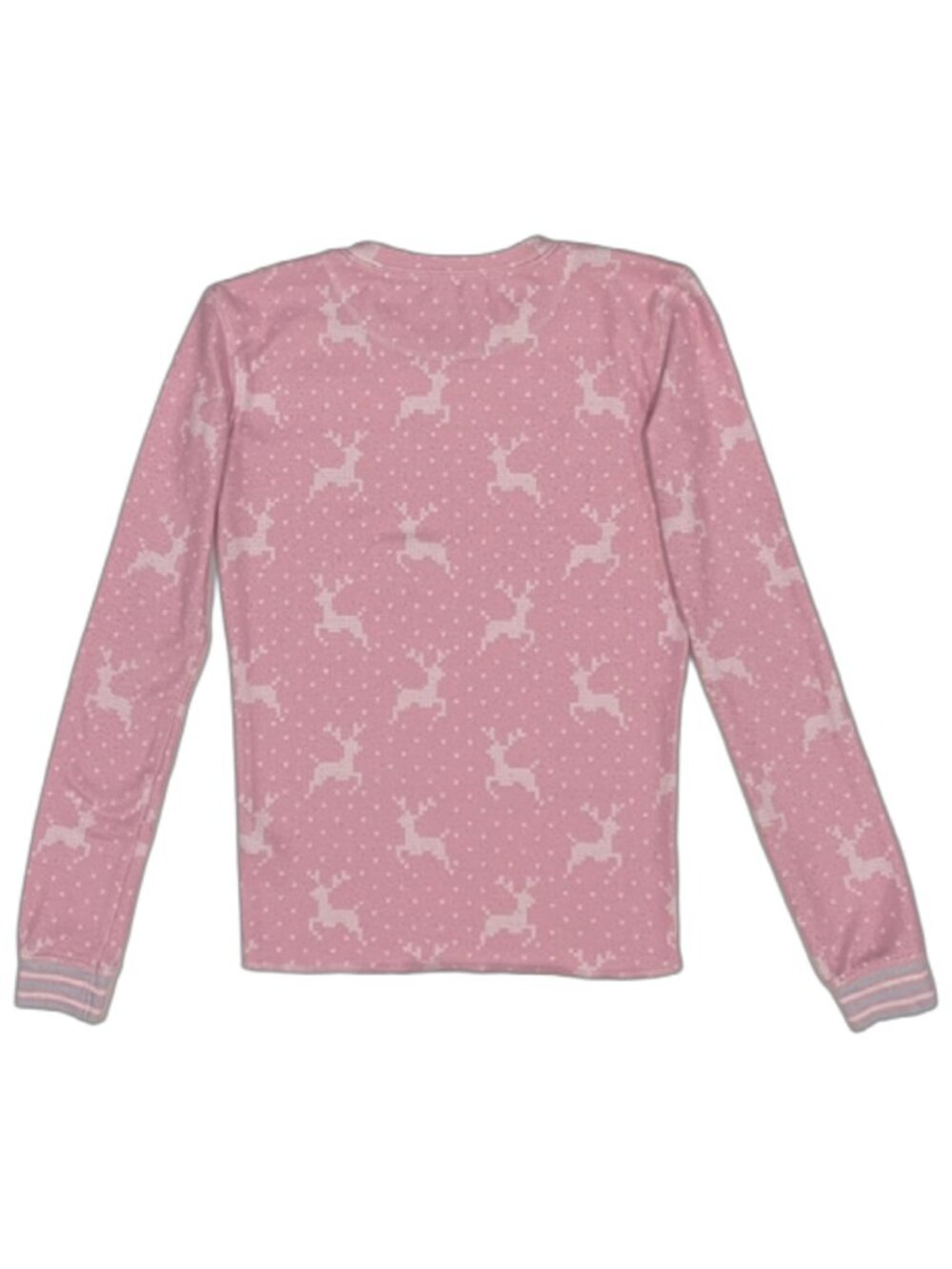Girls Pink Reindeer Pajama Set Fitted 2-Piece Long Sleeve Size L PJ Salvage - Picture 4 of 10